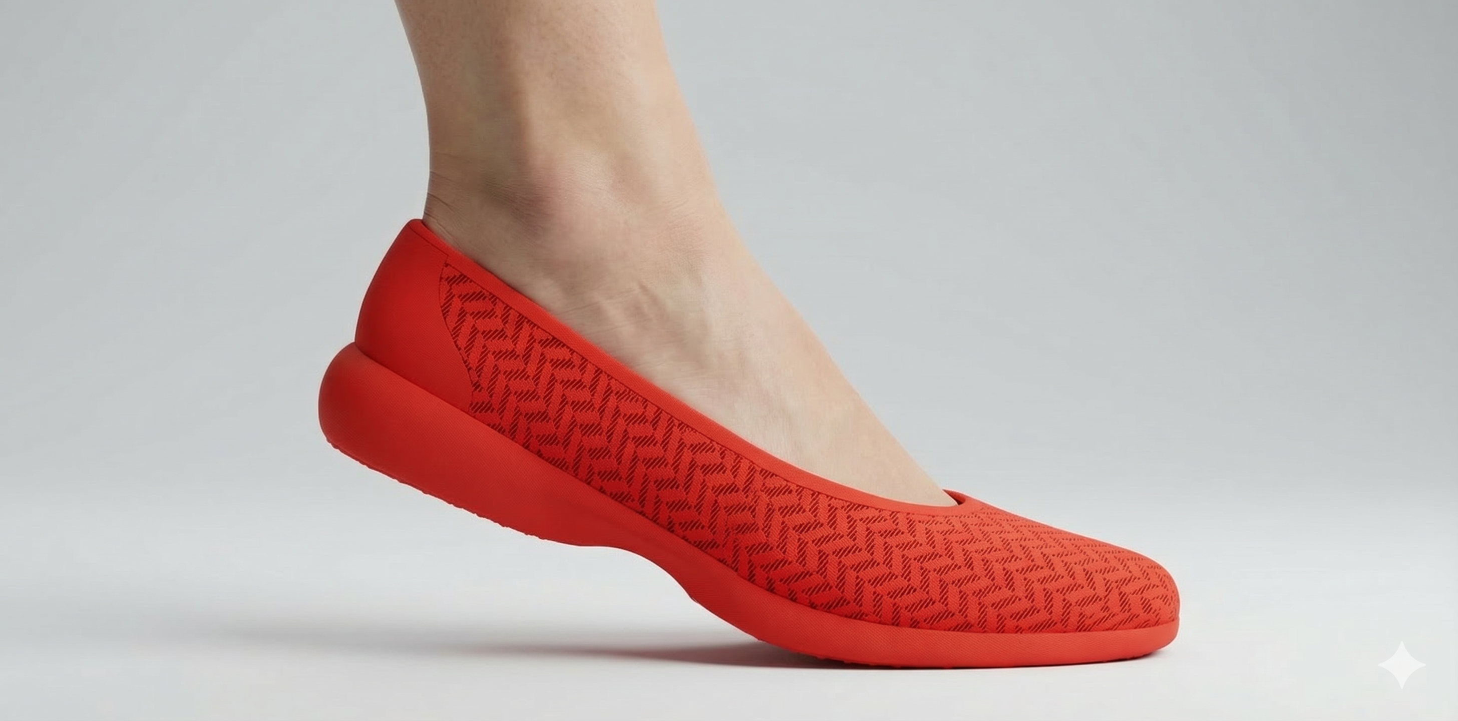 Koobz Red Ballet Flat 3D Printed Shoe